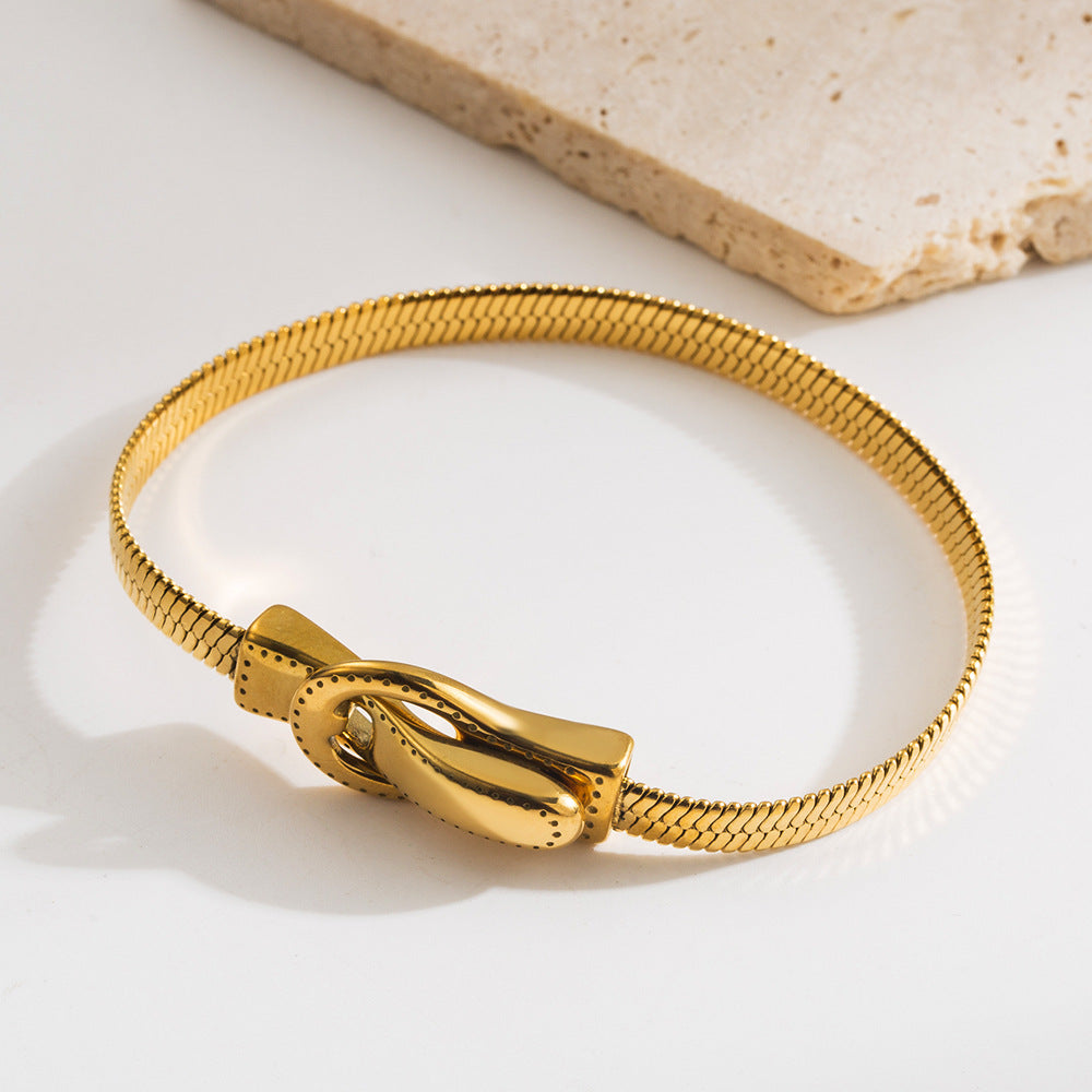 Wholesale Light Luxury Design Sense Magnetic Buckle Titanium Steel Personality Trend Snake Bone Chain Temperament Versatile High Sense Bracelet